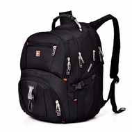 กระเป๋าเดินทางธุรกิจ Swissgear กระเป๋าสะพายคู่ผู้ชายและผู้หญิง 15 นิ้วกระเป๋าคอมพิวเตอร์แล็ปท็อปกระเป๋าเป้สะพายหลังคุณภาพสูง Swissgear School Travel Backpack (สีดำ) - intl