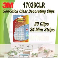 3M Command Clear Decorating Hooks Clips 17026CLR