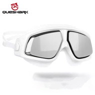 QUESHARK -1.5~-10.0 Myopia Degree Silicone Large Frame HD Electroplated Anti Fog Swimming Goggles BB