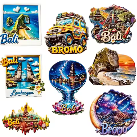 Asia Indonesia Bromo 3D Fridge Magnets Tourism Souvenir Refrigerator Magnets Sticker