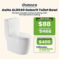 [CLIMATE VOUCHER $300] Aalto AL8040 Geberit Toilet Bowl Rimless Double Vortex Flushing with Anti Bac