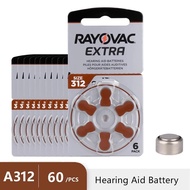 60PCS Battery 312 Hearing Aids Rayovac Extra Hearing Aid Batteries 312 PR41 Zinc Air Battery For BTE