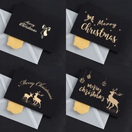 Christmas Gift XMAS Black Hot Stamping Greeting Card With Envelope