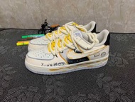 Nike air force 1 low 黃色綁帶定製款