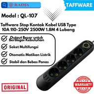 Taffware QL-107 USB Cable Socket Type 10A 110-250V 2500W 1.8M 4 Holes