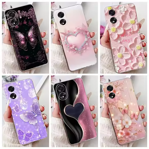 Soft Clear Siliocne Back Cover For Oppo A18 A38 A58 A78 4G 5G Oppo A98 5G Phone Case Letterd Pattern