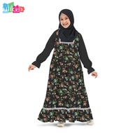 Ulikids Set baju Gamis Anak Perempuan Muslim Mewah Korea style Usia 3-12 Tahun