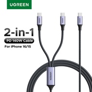 UGREEN 140W 2-in-1 USB C to USB C Cable 1.5M/2M for iPad Pro 2024 iPhone 16 Pro Max Samsung S25 Ultr