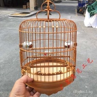 Qingyuan Cantonese-style carved bamboo cage, hibiscus gold-green birdcage, bamboo cage, bamboo cage 