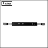 LUOLVUO Thread Plug Gauge, Black Steel Material Double Ends Thread Gauge, Durable 6H Tolerance M5x0.