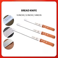 (Malaysia Ready Stock) Stainless Steel Blade l Bread Knife | Wood Handle l Knife Holder Wood | Teeth