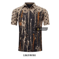 KEMEJA Original Batik Shirt With Short LIKISWIRI Motif, Men's Batik Shirt For Men, Slimfit, Full Layer, Long Sleeve
