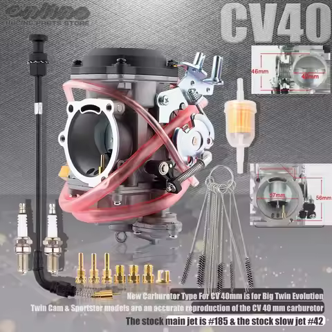 Motorcycle CV40 40mm Carburetor For Harley Davidson Sportster Road King Super Glide 40mm CV 40 Fuel 