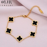 OYJR Stainless Steel Bracelet for Women Korean Gelang Tangan Flower Emas18K Korea Fashion Jewelry 手链