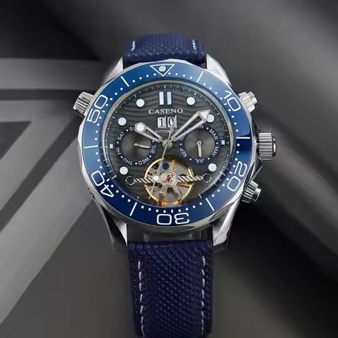 CASENO Fully Automatic Men's Mechanical Watch Classic Business Tourbillon 3277G Multifunctional Clas