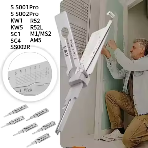 SS001/2 PRO KW1/5 SC1/4 Key Decoder and O Ring Pick Set Stainless Steel Hook Hand Tool Kit for Locks