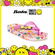 Bata บาจา BBG SMILEY รองเท้าแตะแฟชั่น หูหนีบ ไม่ลื่น สีสันสดใส สำหรับเด็กผู้หญิง  สีชมพู รหัส 3715859