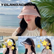 YOLA Bucket Hat Summer Panama Hat UV Protection Empty Top Sunshade Hat