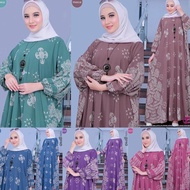 murah!! Kaftan Motif Bunga Dress Gamis Muslim Wanita Super Jumbo