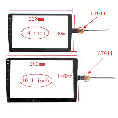 GT911 6PIN 2.5D Touch Glass HLX-90001-V5 9/10.1 /10.2 inch Car GPS Navigation Radio Multimedia Playe