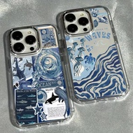 Marine Shark Label Clear Case For OPPO A3S A5S A12E A12 A53 A33 A9 A8 A31 A55 A35 A15S A72 A74 A94 F