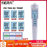 yieryi New TDS PH Meter PH/TDS/EC/Temperature Meter Digital Water Quality Tester for Pools Drinking 