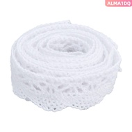 ALMA1DQ 1pcs Cotton Lace Trim, Beige & White &Black 2cm Width Fabric Lace Ribbon, Elegant 20 Yards L