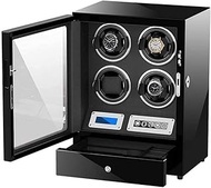 Watch Winder Box for 4 Automatic Watch Touch Display Screen AC Adapter and Battery Powered Quiet Motor Watch Winder