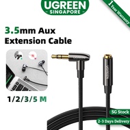 UGREEN 3.5mm Aux Extension Cable Right Angle Aux Extender Stereo Jack Male to Female Cable