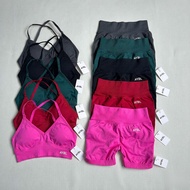 AYBL Three-Piece Seamless Knitted Yoga Beautiful Back Cover Bra Intensity Sports Suit Women