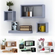 Minimalist Wall Shelf 1 SET 4pcs Long Box Shelf+Wall Shelf