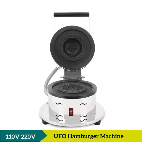 Commercial Ice Cream Burger Waffle Machine 1000W UFO Burger Gelato Panini Press Maker Machine