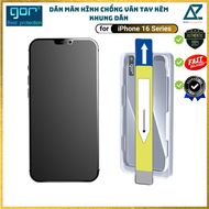 Kính cường lực Gor chống vân tay kèm khung dán cho iPhone 16 Pro Max
