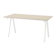 TROTTEN 書桌/工作桌, 米色/白色, 160 x 80 公分
