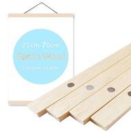 Solid Wood Magnetic Hanger Frame Teakwood Frame Poster Hanging Scroll Calendar Core Hanging Clip 30x