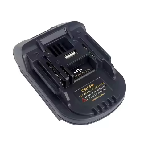 DM18M Battery Adapter with USB Charging Socket for Dewalt 20V&Milwaukee 18V Battery Convert to Makit