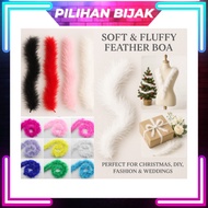 FEATHER BOA STRIP/ CRAFT COSTUME DRESSUP/ WEDDING PARTY/ FLOWER DECOR/ RENDA BULU LEMBUT BERWARNA/ L