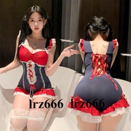 [lrz666] Sexy Pure Desire Pseudo-Mother cos Cute Back String Maid Maid Uniform cd Cross-Dressing Lac