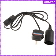 [Wenodxa] E27 Screw Bulb Socket, Bulb Holder Base with Cable Cord and On/Off Switch, (UK