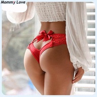 Mml 1pcs Amazing Women Lingerie Lace Hollow Out Underwear Femal Cross Strap Panties Bow Transparent Knickers