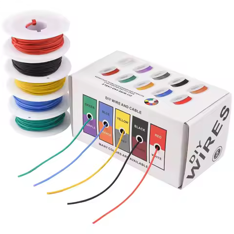 18AWG Wire Flex Silicone 18 Gauge Stranded Tinned Copper Wire, OD: 2.3mm, 5Colors 16.4ft/5m, Electri