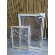 Wooden photo Frame A2 40x60 with 2 glass sides - handmade decorative glass pine Wood picture Frame W
