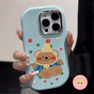 Blushing Teddy Bear Casing For Vivo V40 Pro V25 Pro iQOO Z9 Turbo Z7 Z7X Z9X Neo 3 S1 Cute Bear Soft