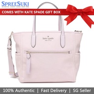 Kate Spade Handbag In Gift Box Crossbody Bag Chelsea Nylon Medium Satchel Crossbody Lilac Light Purple # WKR00566