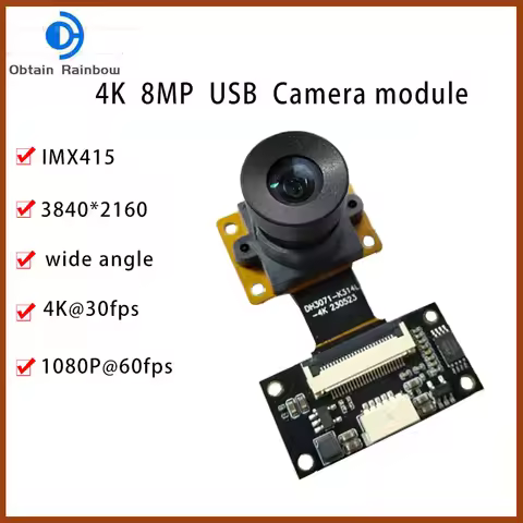 4K 8MP 3840x2160 IMX415 Sensor USB Camera Module Resolution 0x2160 Resolution FPC Video Camera Board