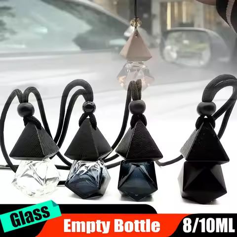 8/10ML Dyed Square Triangle Cap Empty Bottle Car Essential Oil Diffuser Fragrance Air Freshener Scen