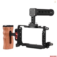 Andoer Camera Cage + Top Handle + Side Hand Grip Protective Cage Kit Aluminum Alloy Camera Video Cag