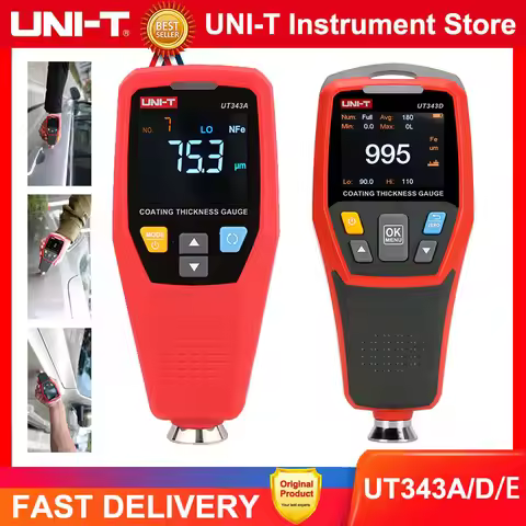 UNI-T UT343D UT343A UT343E Coating Thickness Gauge Automotive Paint Film Thickness Tester To Measure