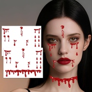 2 Pack Vampire Face Jewels Stickers, Vampire Face Gems Temporary Tattoos Glitter Sticker, Halloween 
