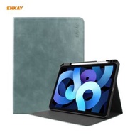 全城熱賣 - ENKAY ENK-8024 適用於 iPad Air 10.9 2020 / iPad Pro 11 2018 帶筆槽PU牛皮紋+TPU底殼帶支架功能智能休眠保護套（綠色）